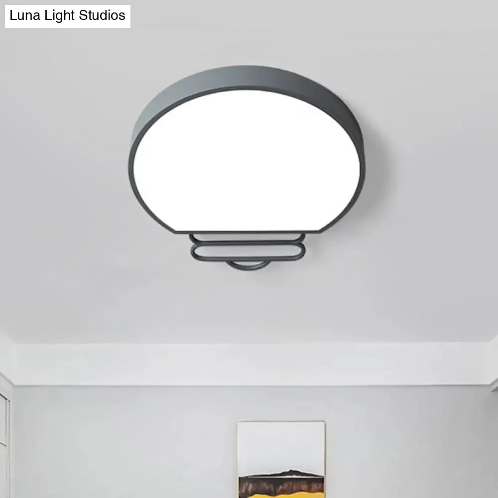 Nordic LED Flush Mount Ceiling Lamp with Acrylic Shade and White/Green/Grey Bulb Shape