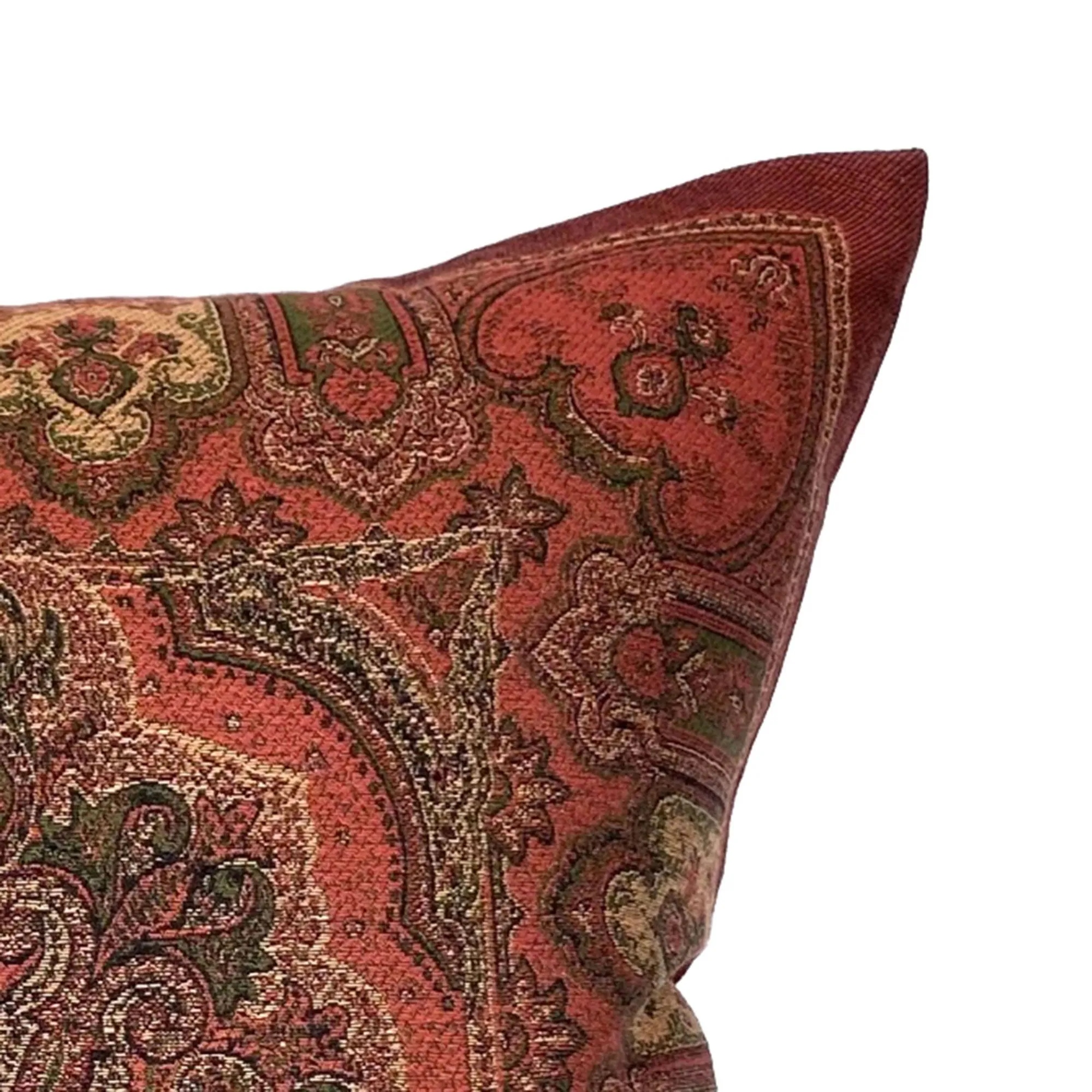 Opulent Red Damask Throw Pillow Cover 20x20