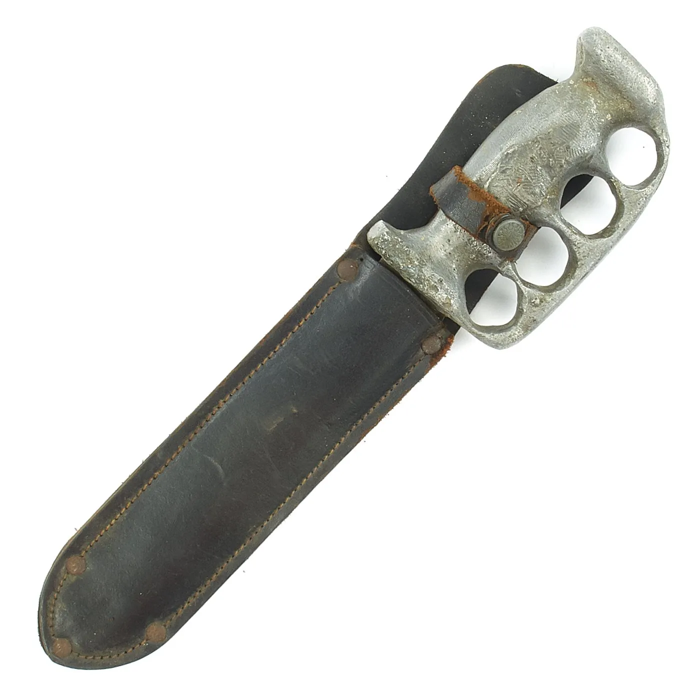 Original U.S. WWII Custom Knuckle Duster Fighting Knife As Seen in Book Signed By Author - Page 303