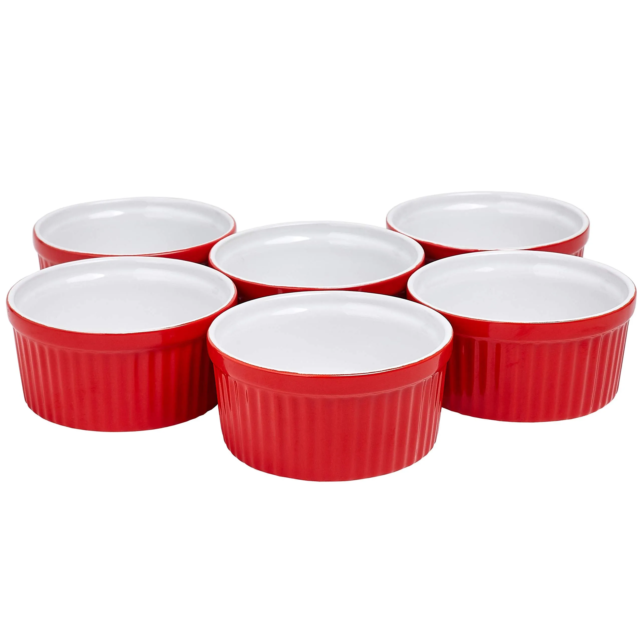 Oven Safe Ceramic Ramekins Souffle Dishes For Souffle, Creme Brulee and Dipping Sauces