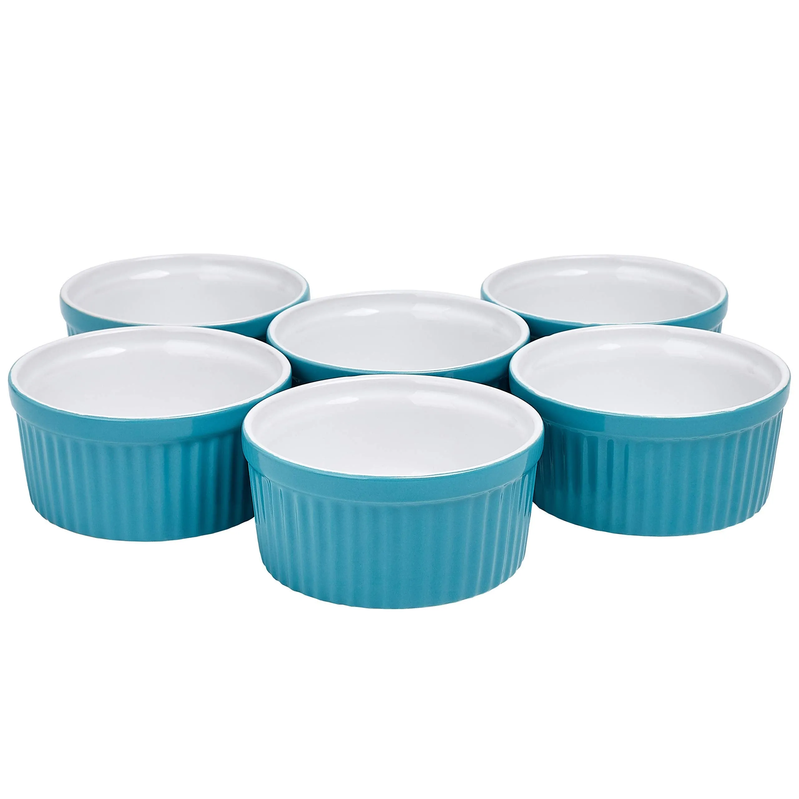 Oven Safe Ceramic Ramekins Souffle Dishes For Souffle, Creme Brulee and Dipping Sauces