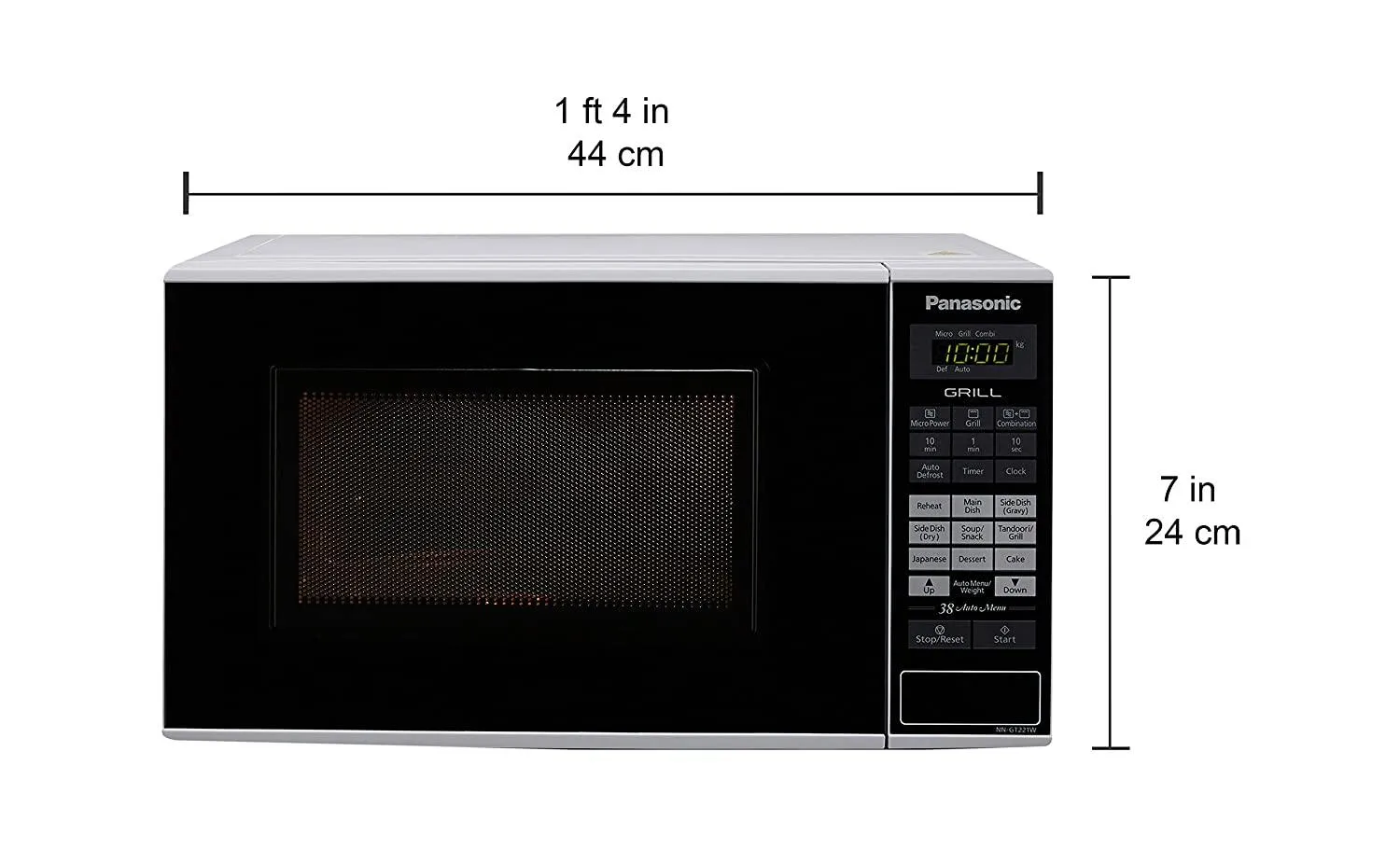 Panasonic NN-GT221WFDG 20L Grill Microwave Oven(White, 38 Auto Cook Menus )