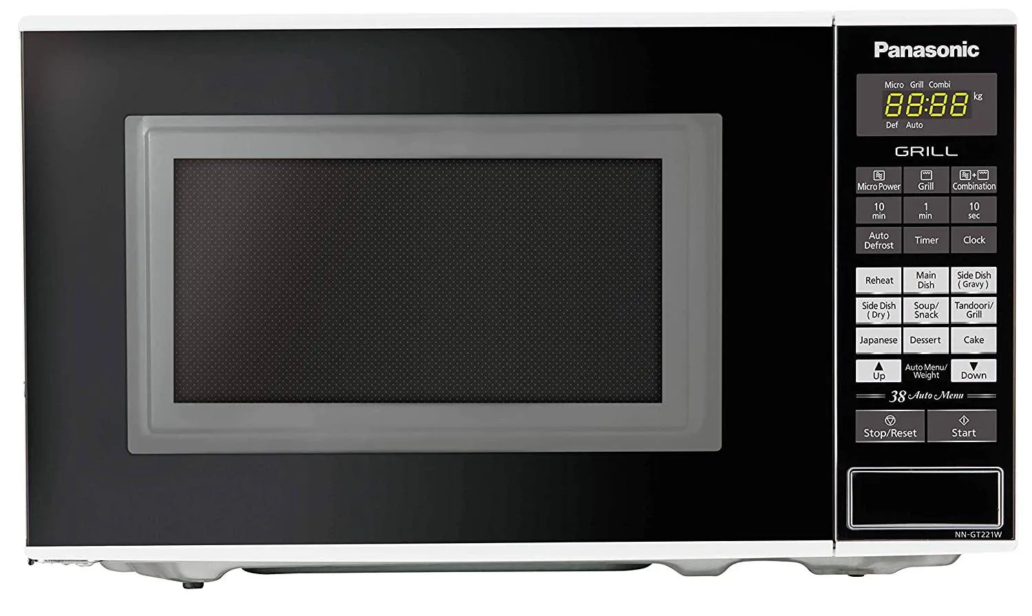 Panasonic NN-GT221WFDG 20L Grill Microwave Oven(White, 38 Auto Cook Menus )