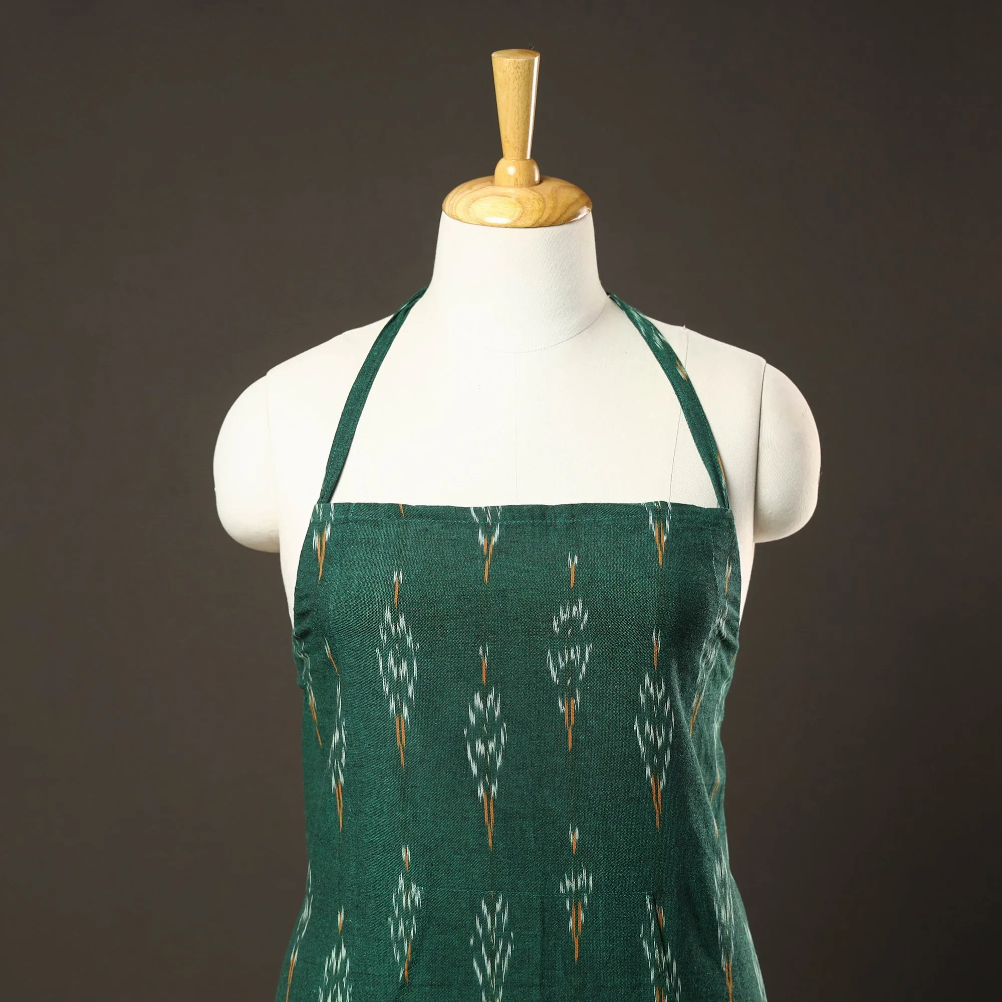 Pochampally Ikat Weave Cotton Apron with Pocket 27