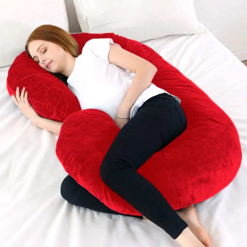 Pregnancy Support Pillow / C- Shape Maternity Pillow / Sleeping Support Pillow In Red Color