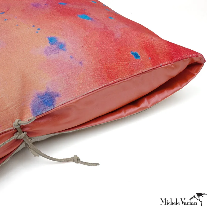 Printed Velvet Pillow Cloudy Rosehip 12x22