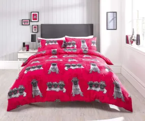 Pugs Duvet Cover Set Elegant Cotton Rich Bedding with Bold Vibrant Colours Available in Single Double King Sizes by OLIVIA ROCCO