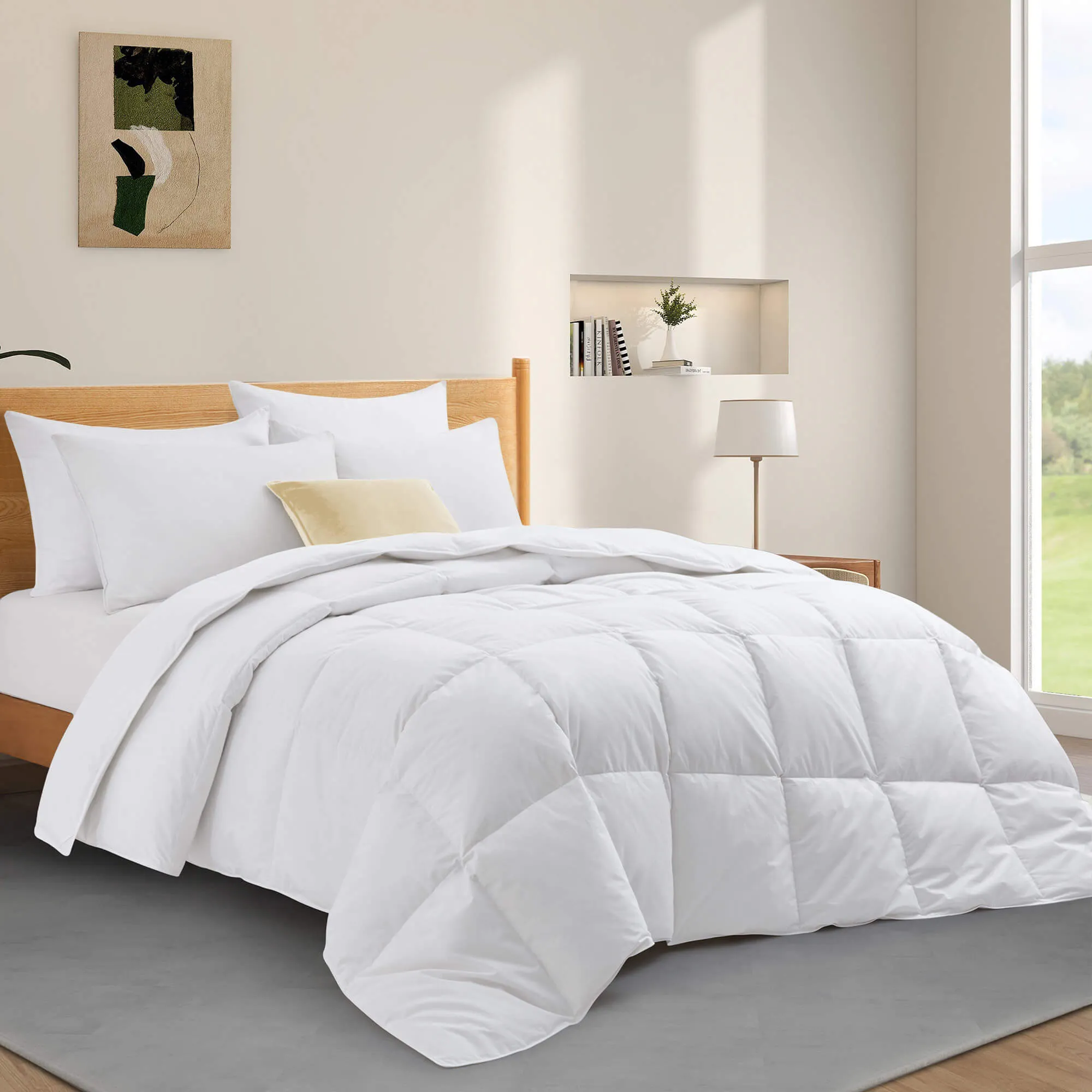 Puredown White Goose Feather and Down Comforter