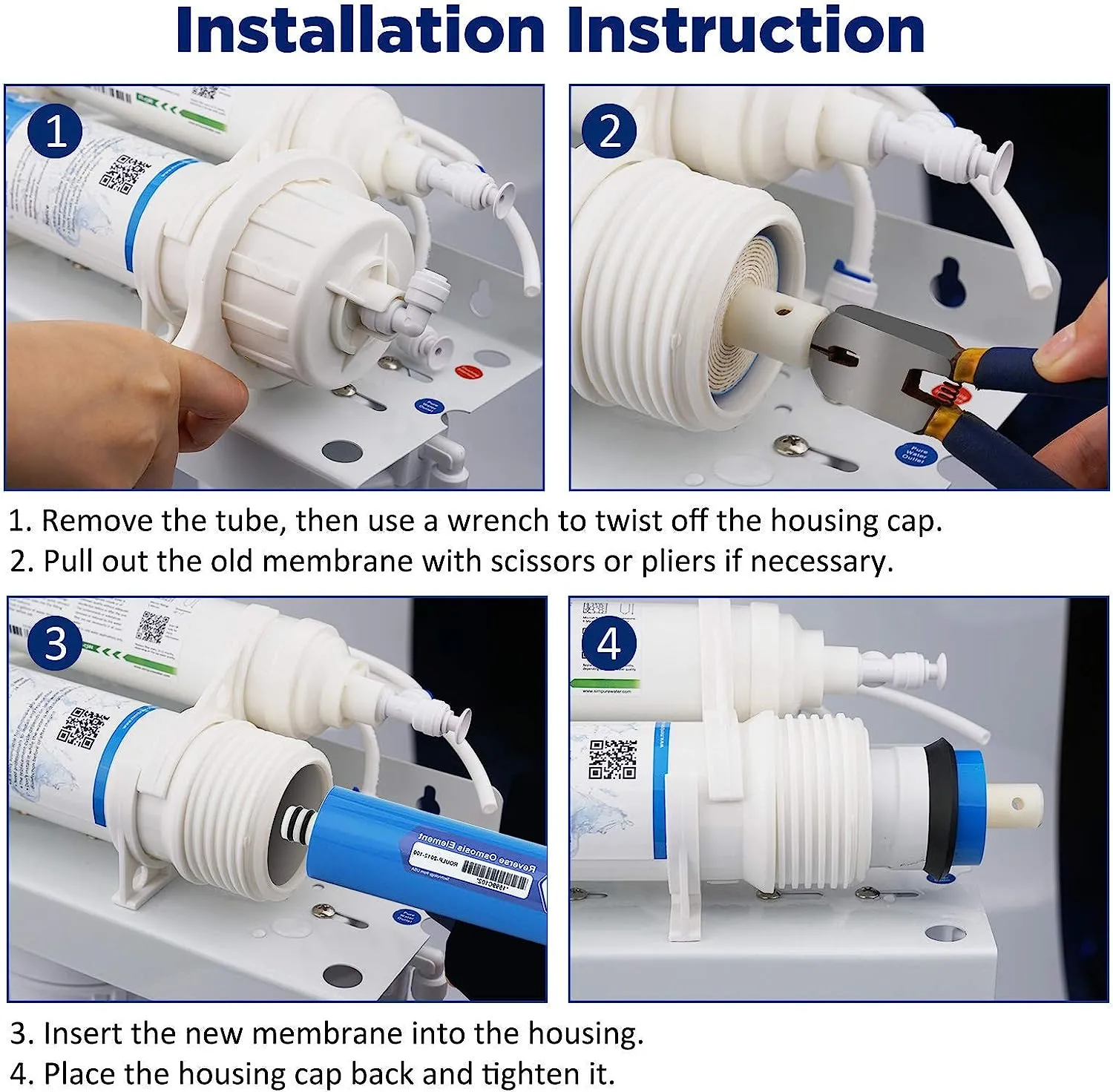 Reverse Osmosis Water Filter Membrane for Under Sink