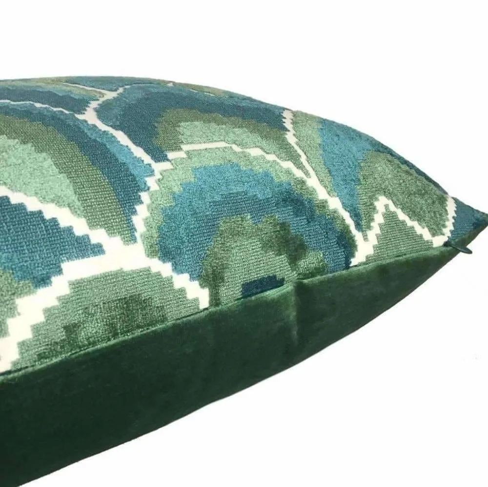 Robert Allen Madcap Cottage Cloud Club Marrakech Green Teal Velvet Pillow Cover