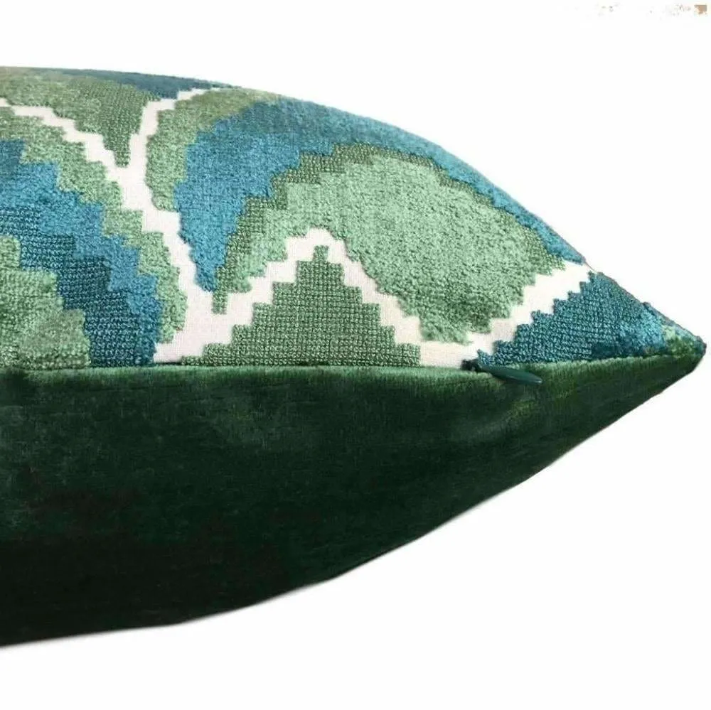 Robert Allen Madcap Cottage Cloud Club Marrakech Green Teal Velvet Pillow Cover