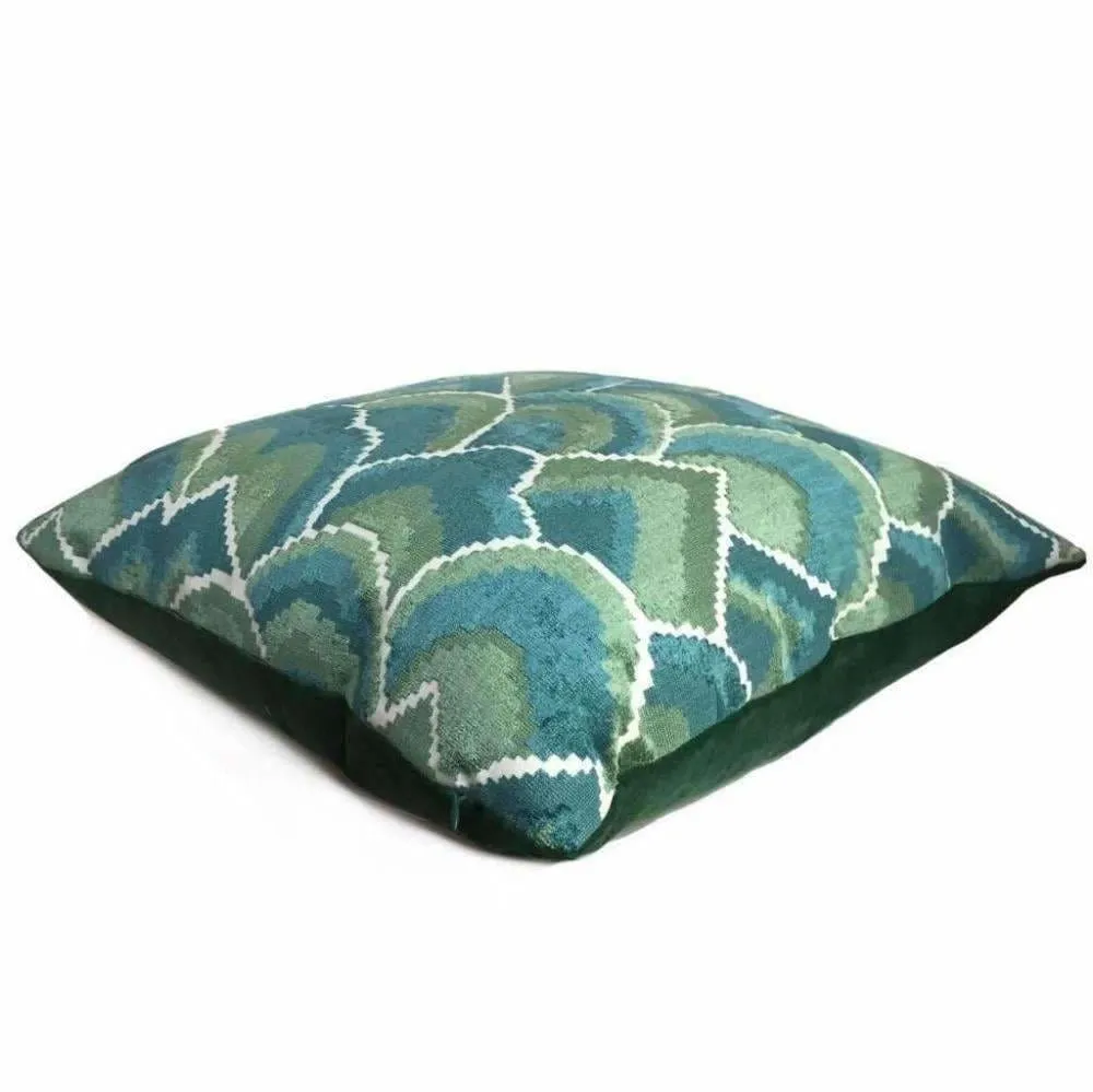 Robert Allen Madcap Cottage Cloud Club Marrakech Green Teal Velvet Pillow Cover