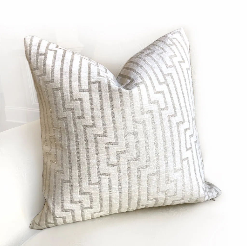 Robert Allen Ritzy Maze Glacier Chenille Pillow Cover