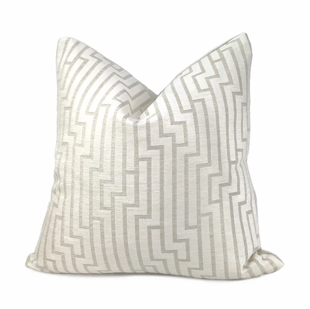 Robert Allen Ritzy Maze Glacier Chenille Pillow Cover