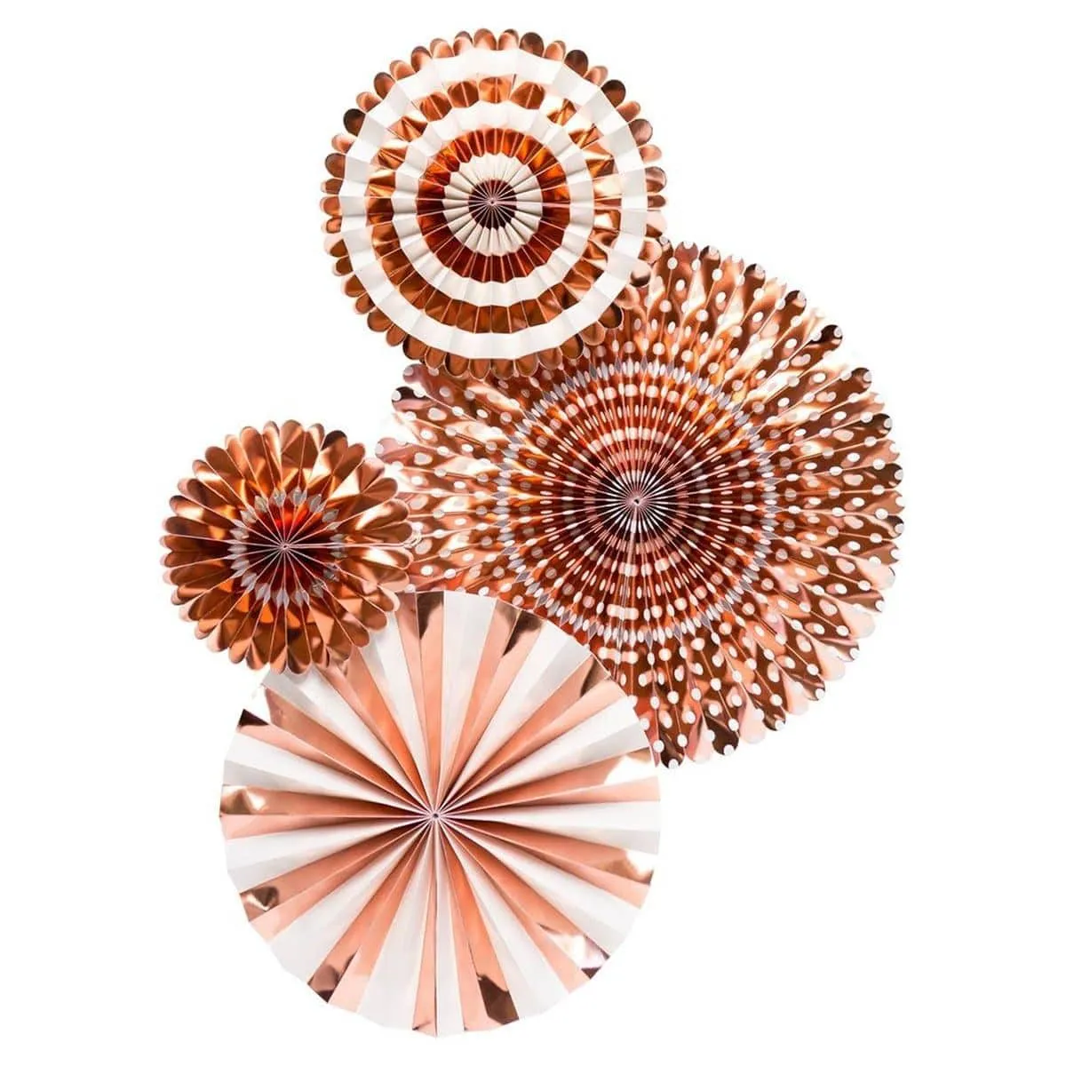 Rose Gold - Party Fans 4/pkg