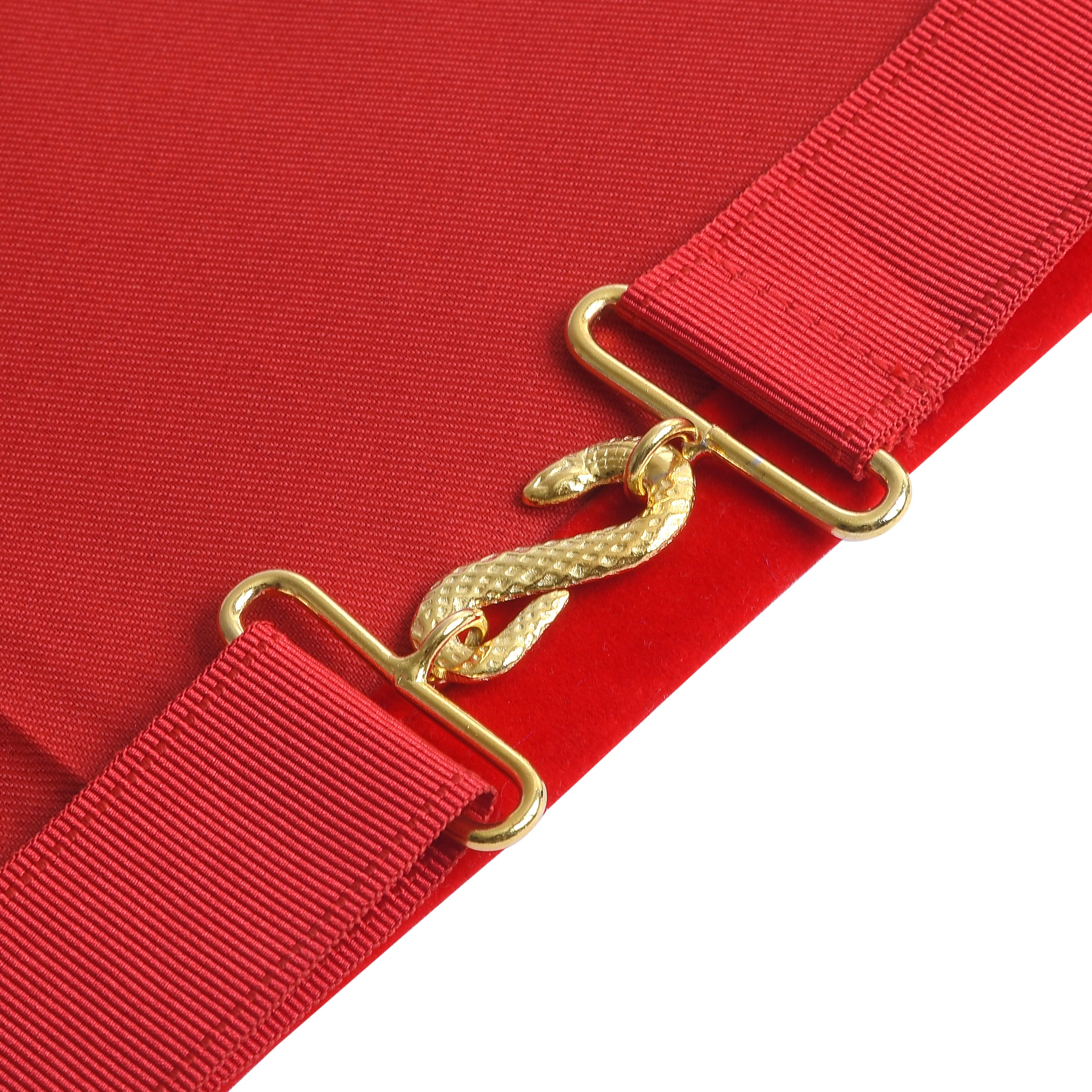 Royal Arch Chapter Apron - Red with Triple Tau Insignia