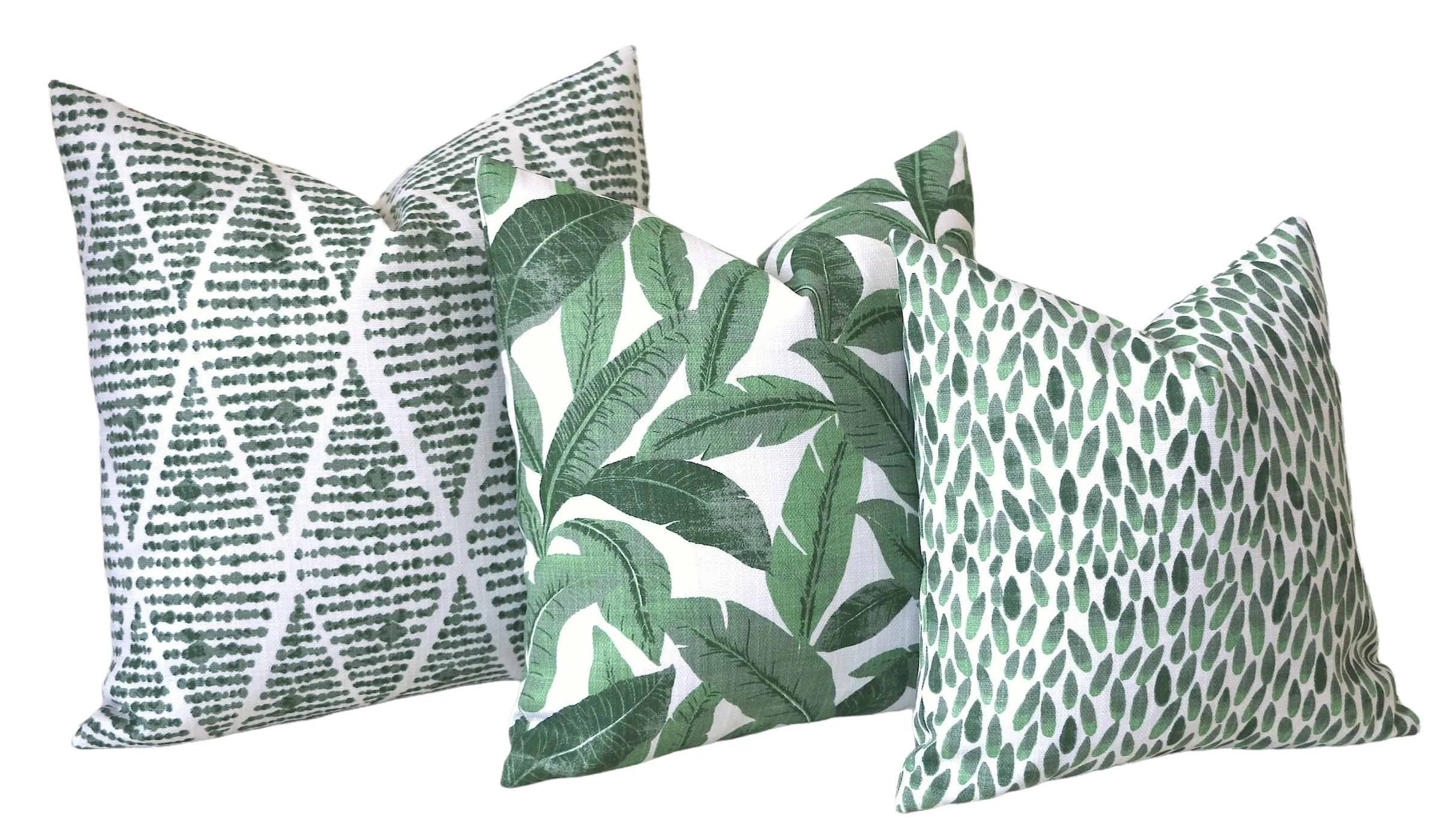 Santa Cruz Collection: Green Outdoor Pillow Covers / Outdoor Pillow cover / Green Patio Pillow / Banana Leaf Pillow Cover