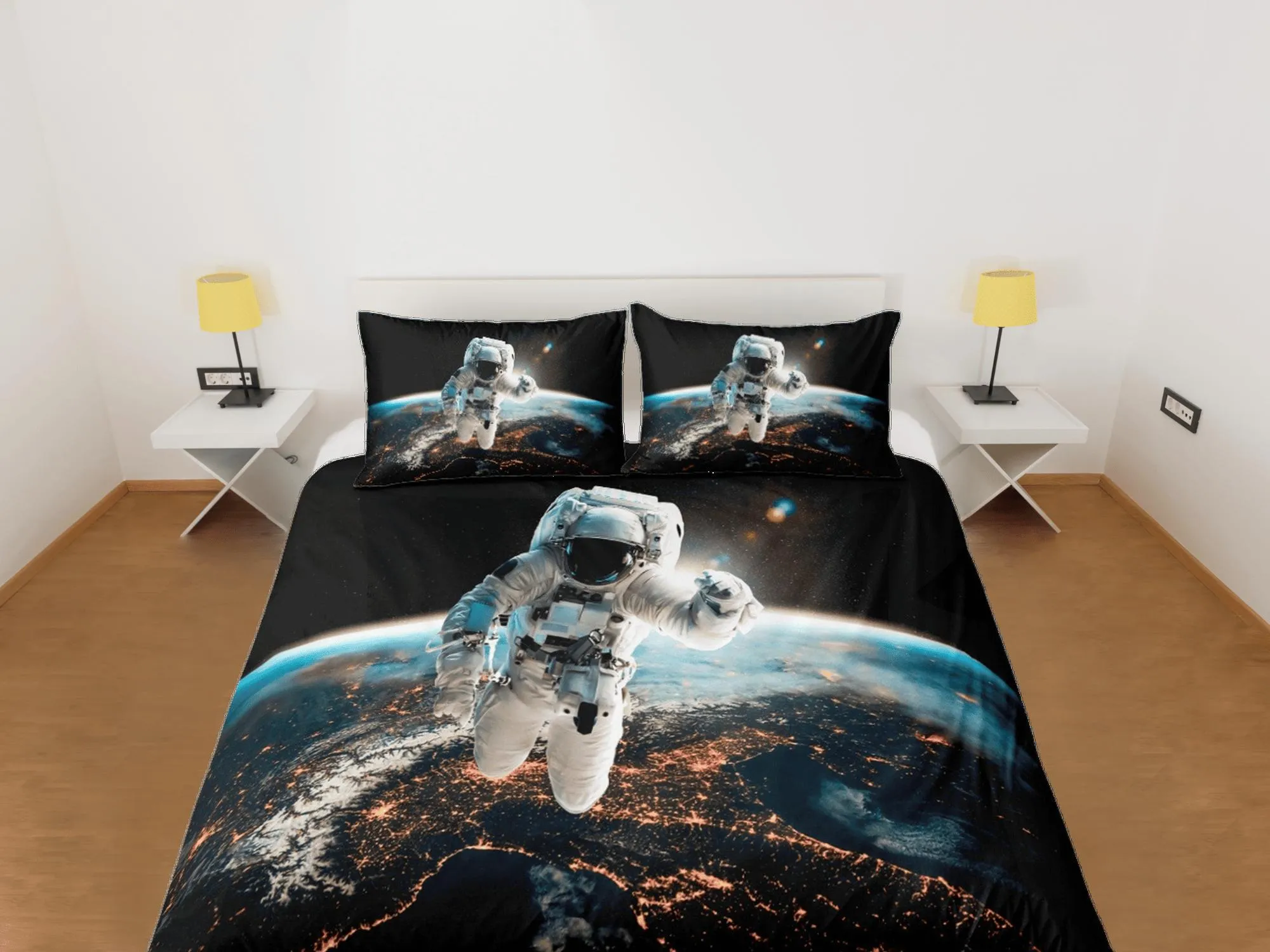 Sci Fi Galaxy Space Astronaut Duvet Cover Set Bedspread Kids Bedding & Pillowcase