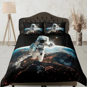 Sci Fi Galaxy Space Astronaut Duvet Cover Set Bedspread Kids Bedding & Pillowcase