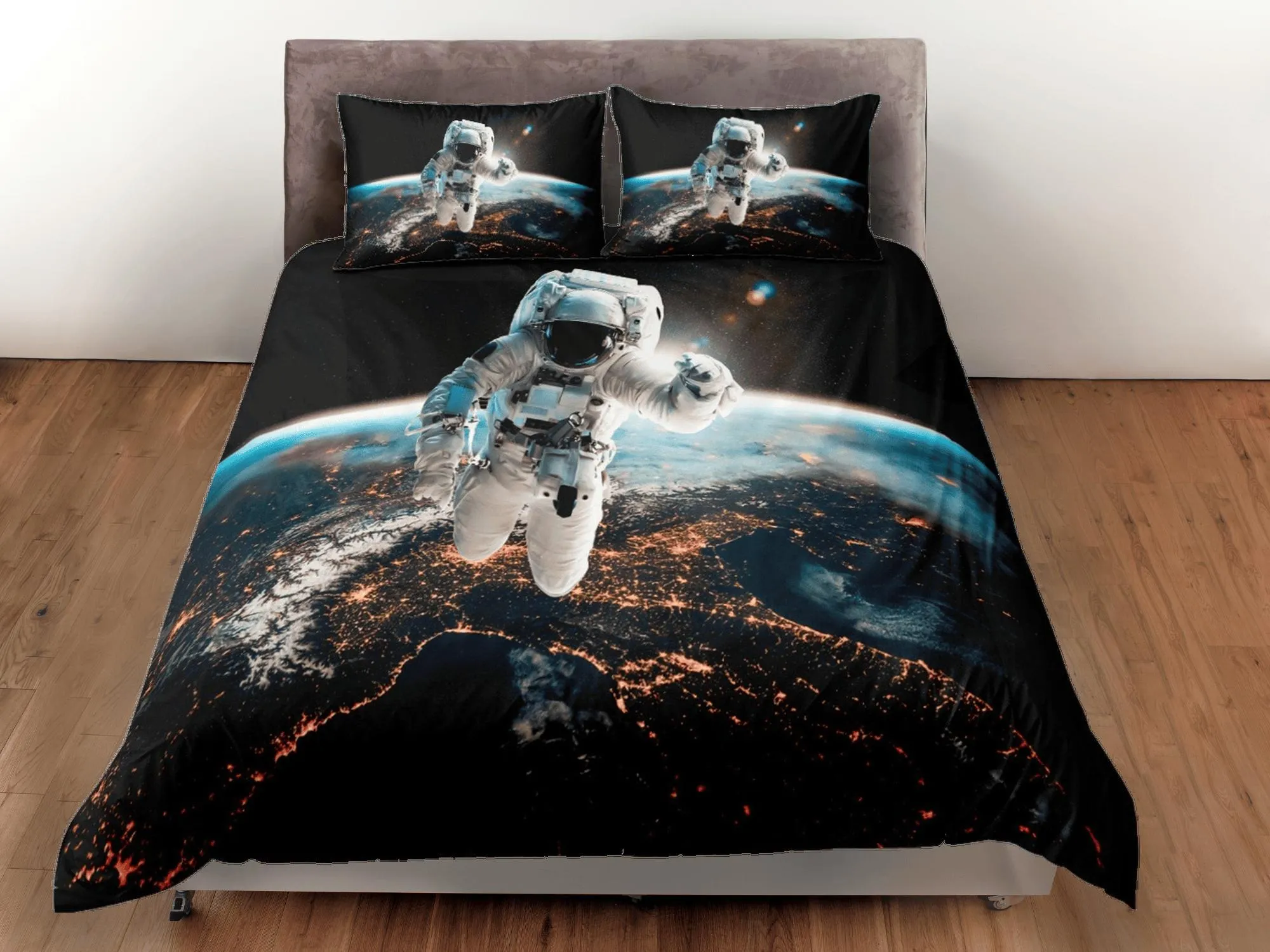 Sci Fi Galaxy Space Astronaut Duvet Cover Set Bedspread Kids Bedding & Pillowcase