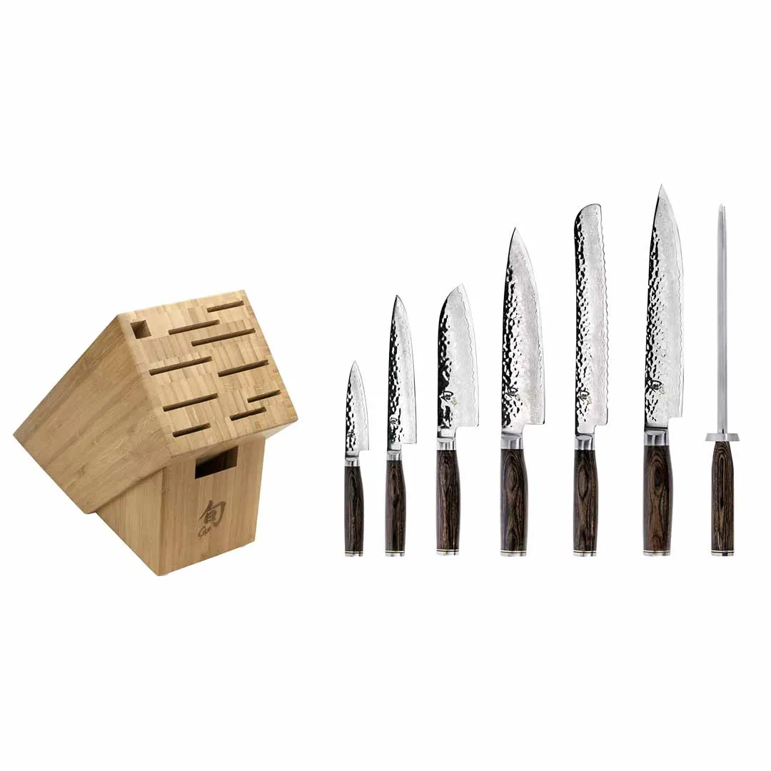 Shun Premier 8 Pc Professional Bamboo Block Set