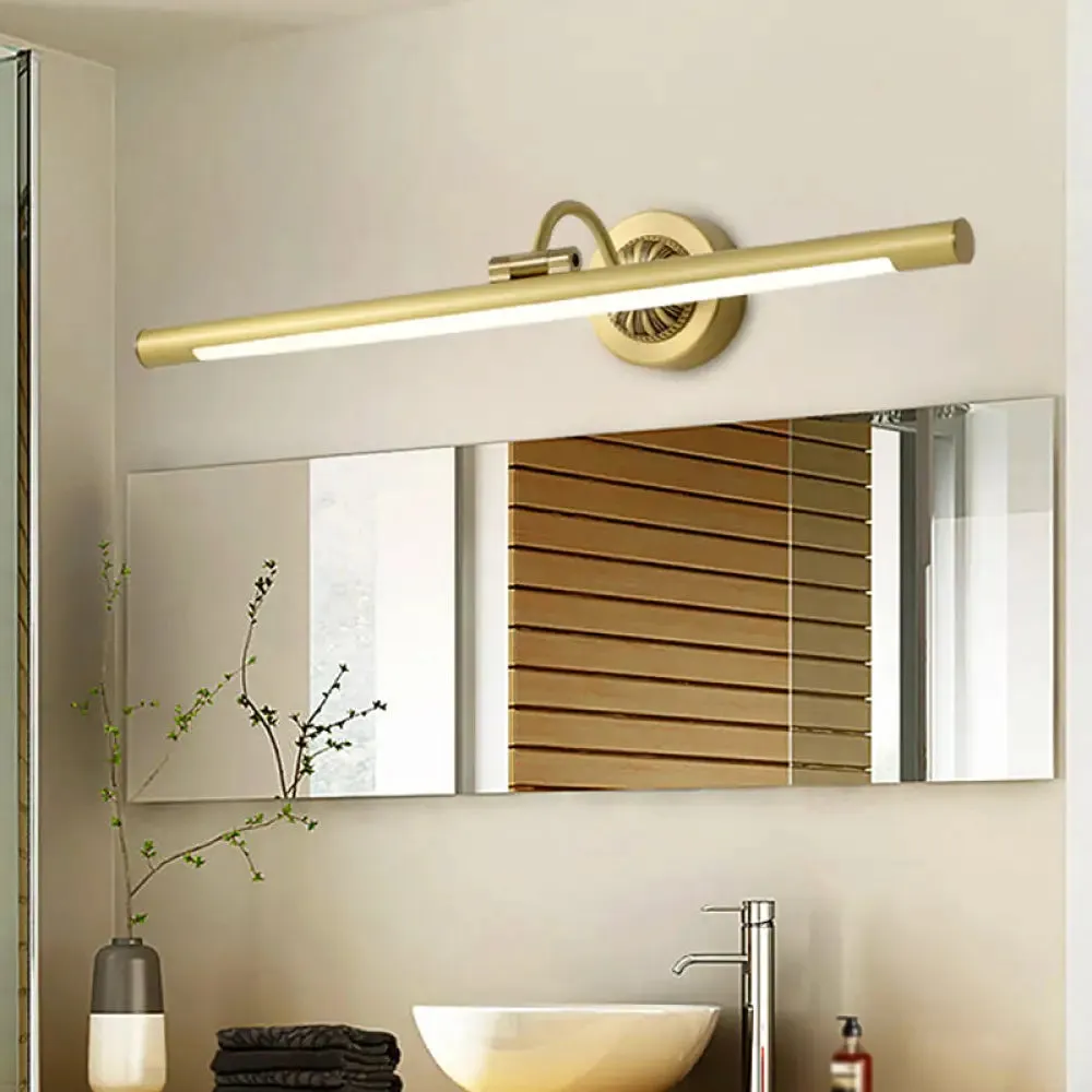 Sleek Black/Gold Vanity Light Fixture - Simplicity Streamlined Design - LED Wall Lighting for Dressing Table