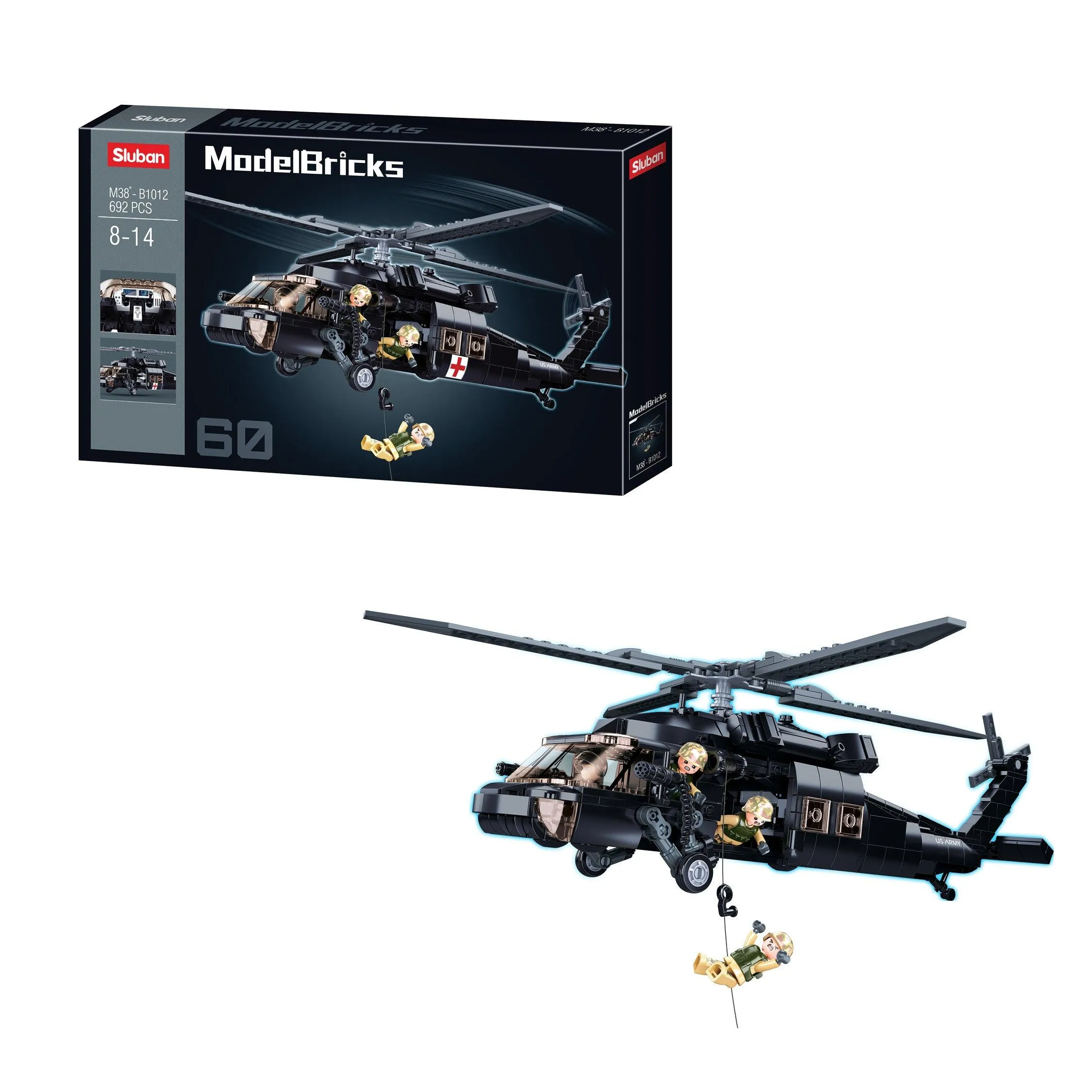 Sluban UH-60 Black Hawk, Building Blocks For Ages 8 