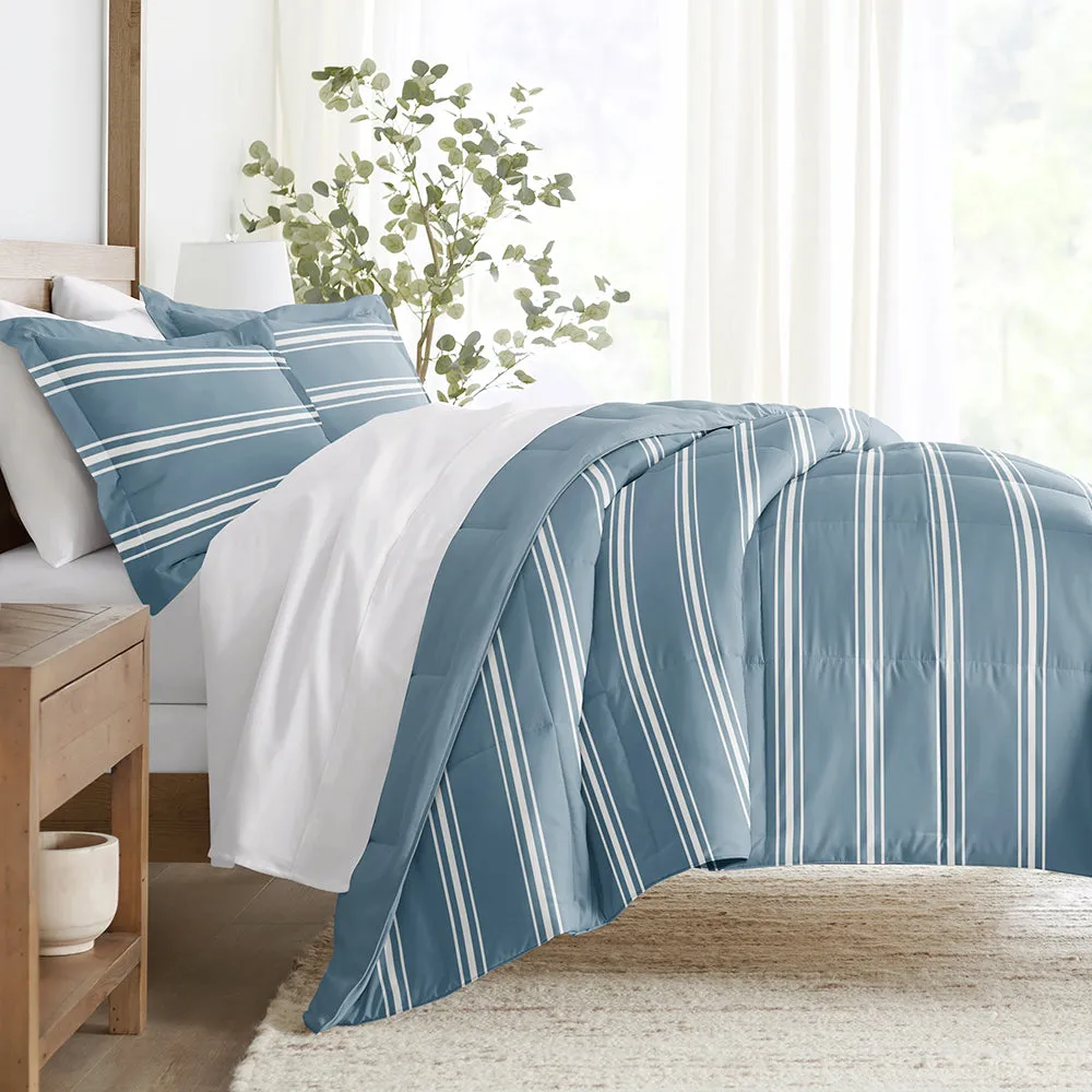 Soft Stripe Reversible Down-Alternative Comforter Set