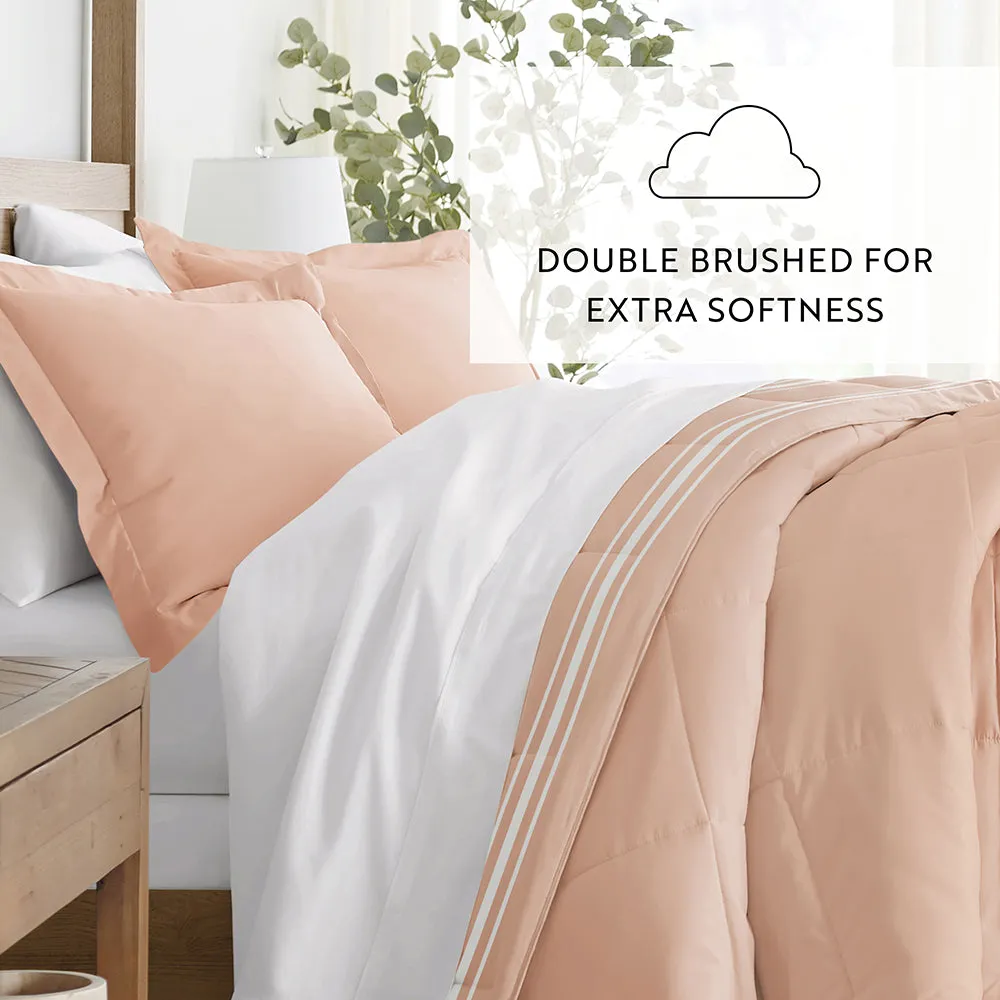 Soft Stripe Reversible Down-Alternative Comforter Set