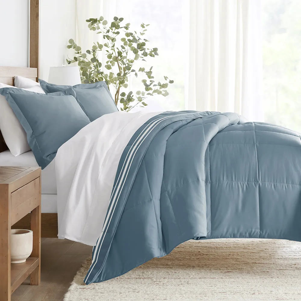 Soft Stripe Reversible Down-Alternative Comforter Set