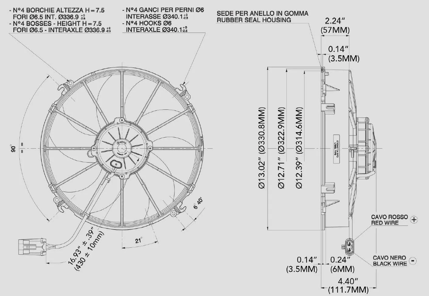 SPAL Electric Radiator Fan (12" - Puller Style - Extreme Performance - 1870 CFM) 30103202