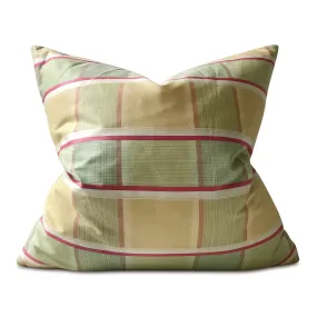 Springtime Plaid Throw Pillow Cover 27x27