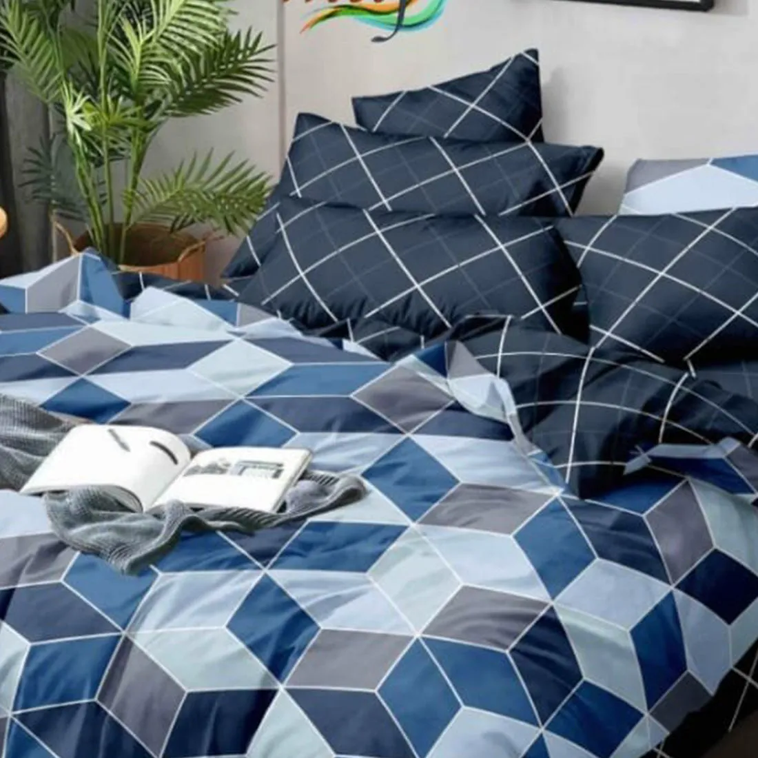 Super Soft Ac Comforter Set Tiles Design ( 4 pc Set )