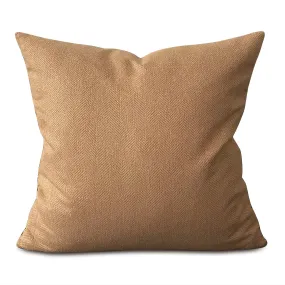 Tan Textured Herringbone Woven Decorative Pillow Cover