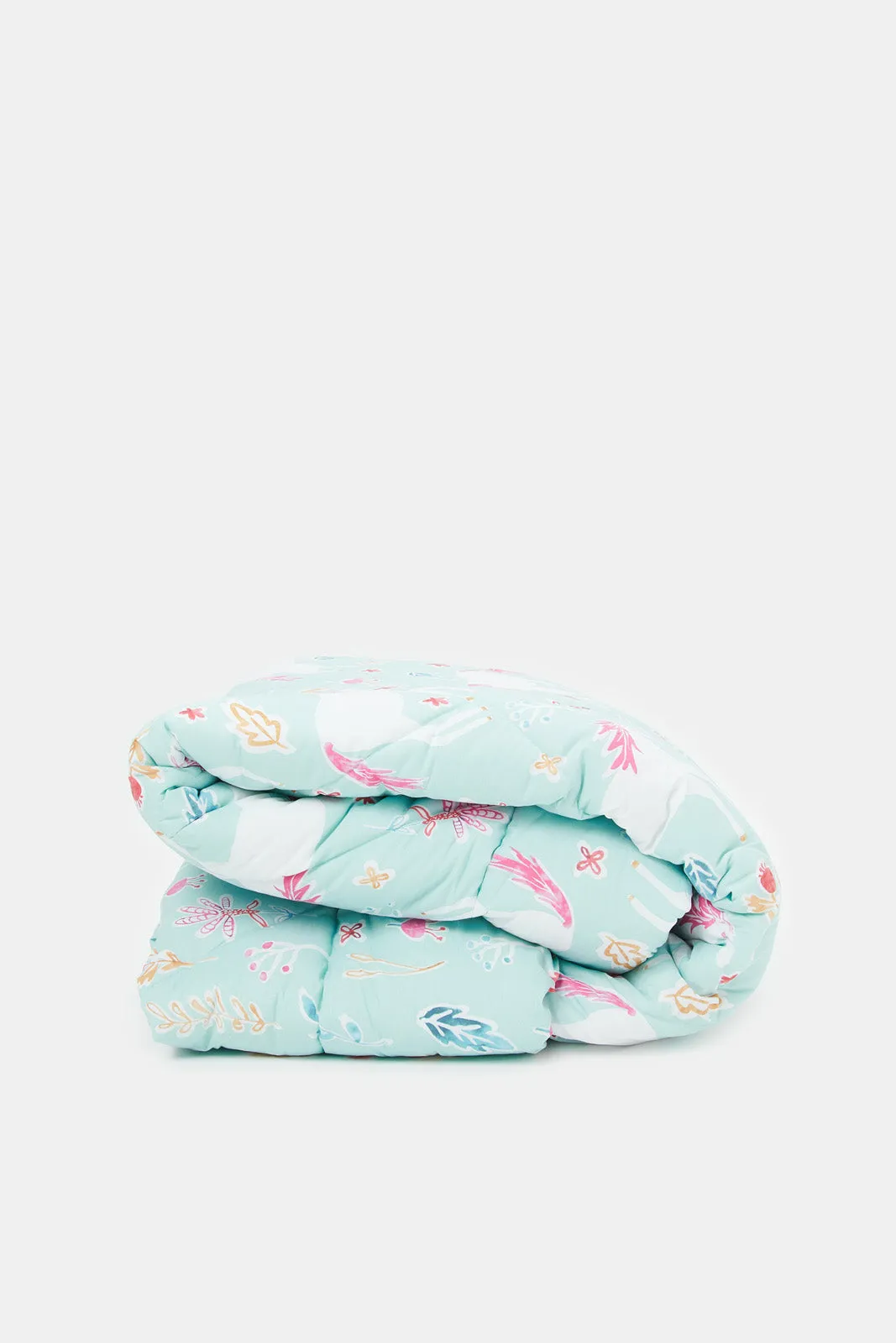 Teal Unicorn Printed Kids Comforter (Single Size)