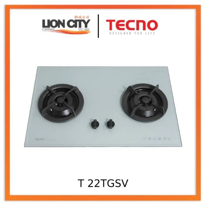 Tecno Uno T 22 TGSV Toughened Glass Hob (SCHOTT) 75cm, V.V.S  2 Burners (2x Big)