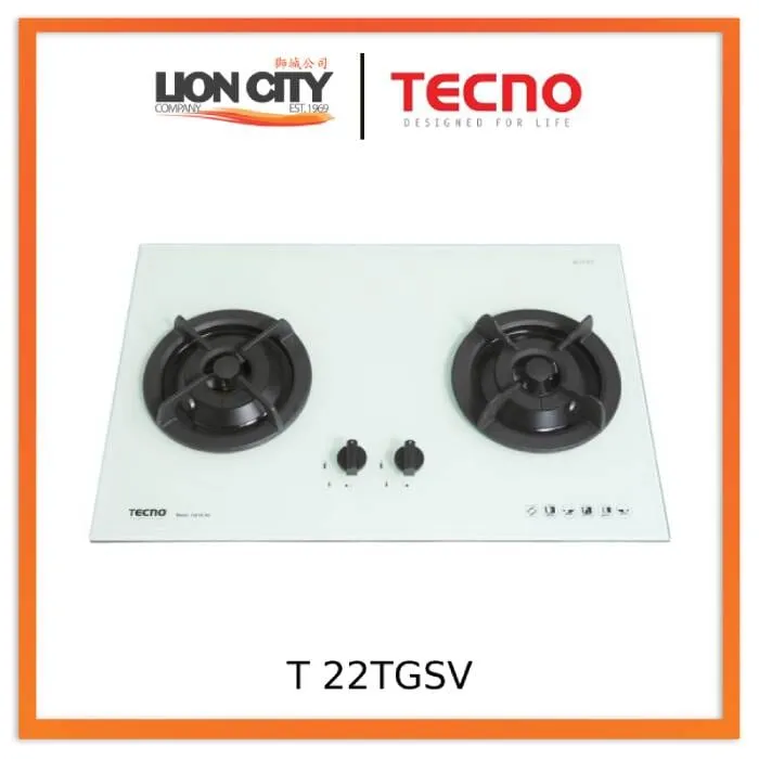 Tecno Uno T 22 TGSV Toughened Glass Hob (SCHOTT) 75cm, V.V.S  2 Burners (2x Big)