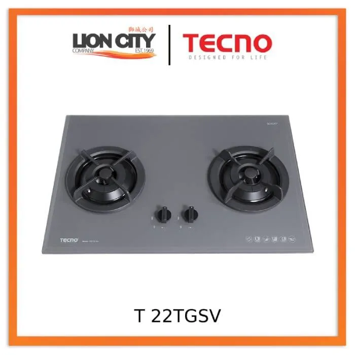 Tecno Uno T 22 TGSV Toughened Glass Hob (SCHOTT) 75cm, V.V.S  2 Burners (2x Big)