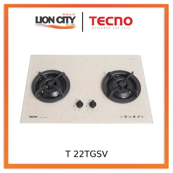 Tecno Uno T 22 TGSV Toughened Glass Hob (SCHOTT) 75cm, V.V.S  2 Burners (2x Big)