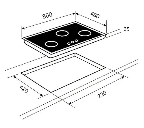 Teka GK LUX 86.1 3G PUB/LPG Gas On Glass Hob