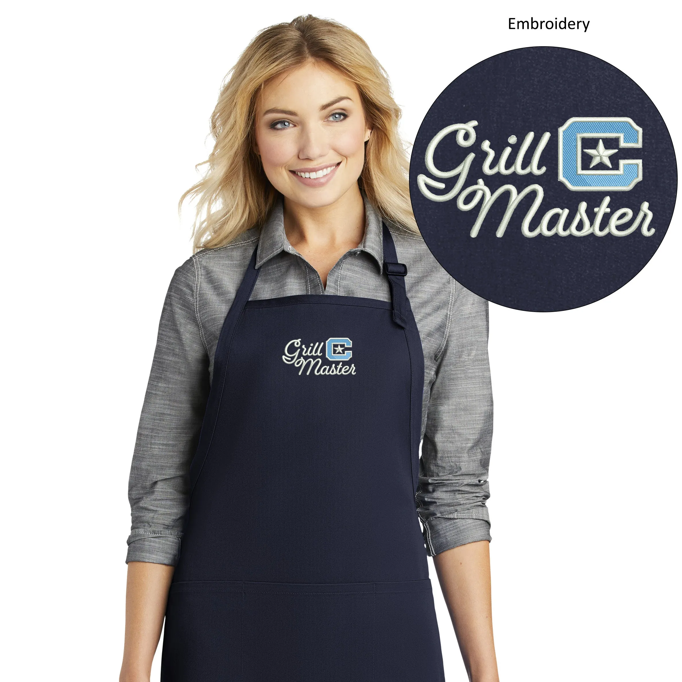 The Citadel, Grill Master, C Star, Embroidered Port Authority® Easy Care Full-Length Apron with Stain Release