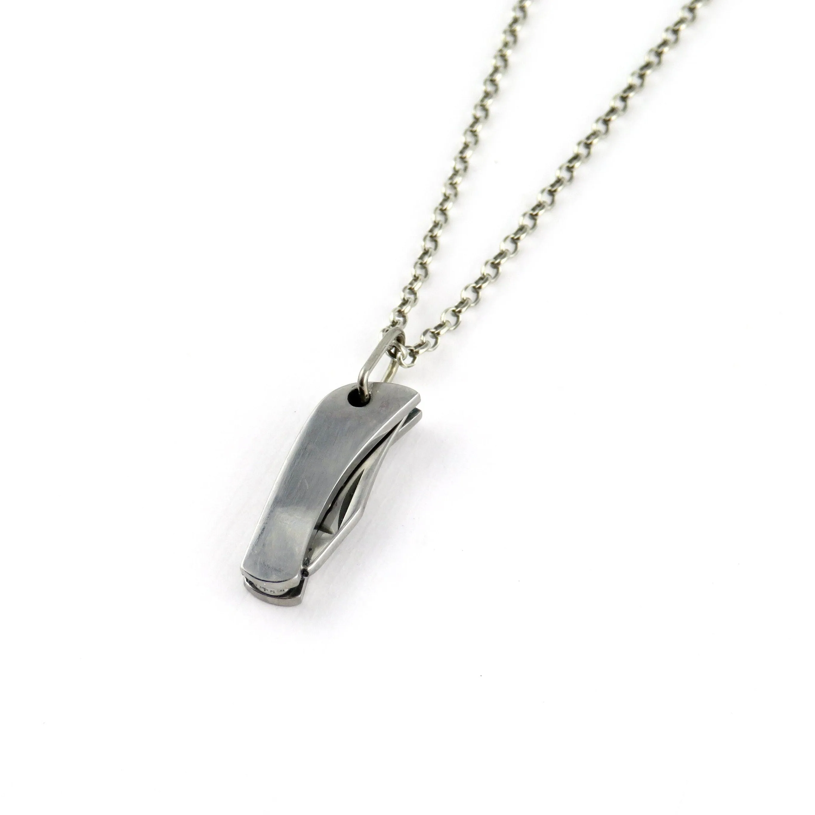 Tiny Silver Knife Necklace