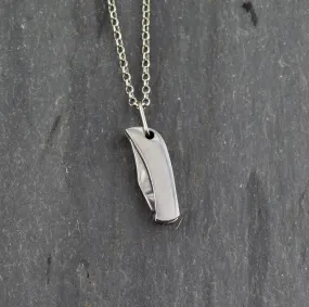 Tiny Silver Knife Necklace