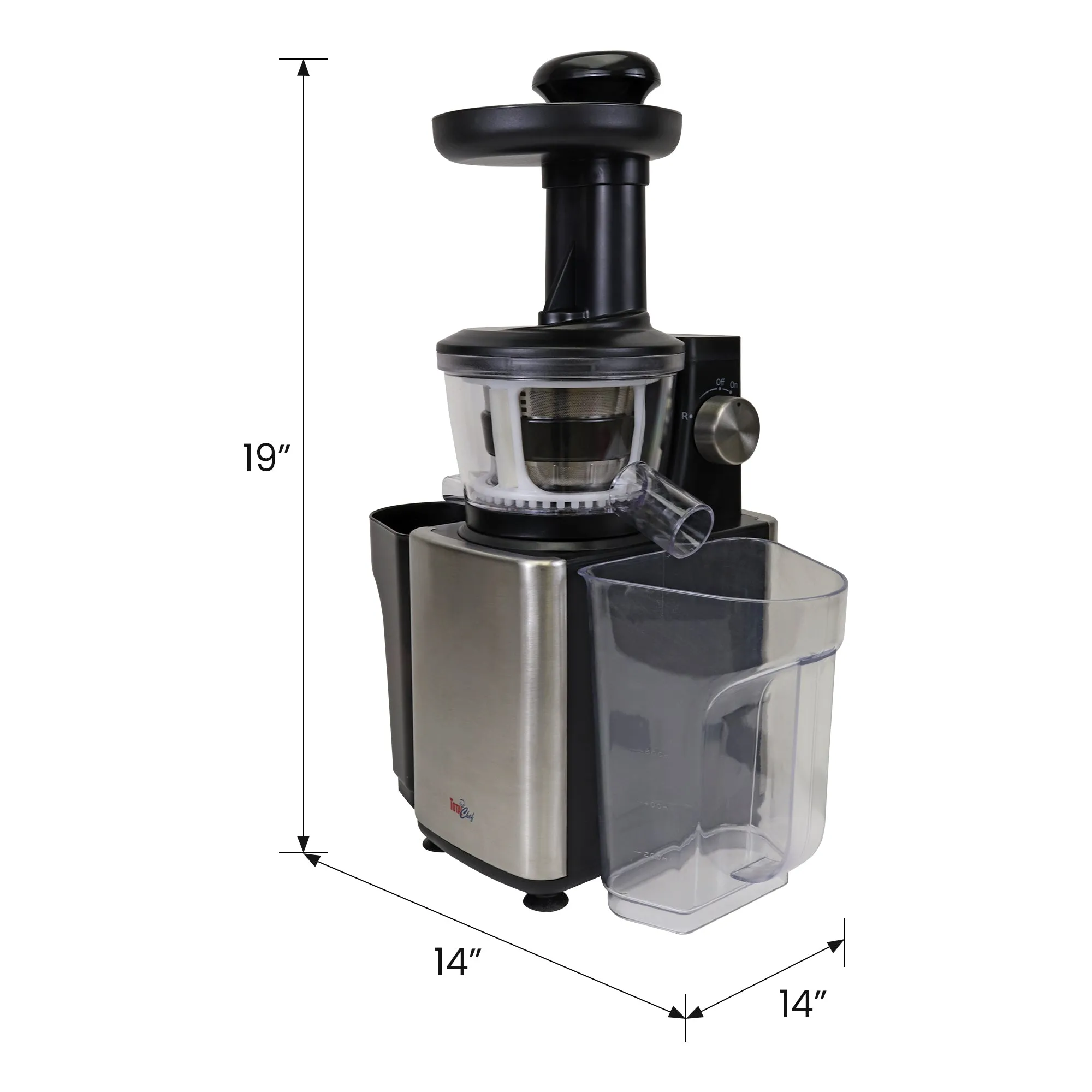 Total Chef Slow Juicer, Cold Press Juicing Machine for High Quality Nutrient-Dense Juice, Powerful Masticating Juice Extractor for Leafy Greens, Herbs, Wheatgrass, Fruits, Vegetables, Easy to Clean