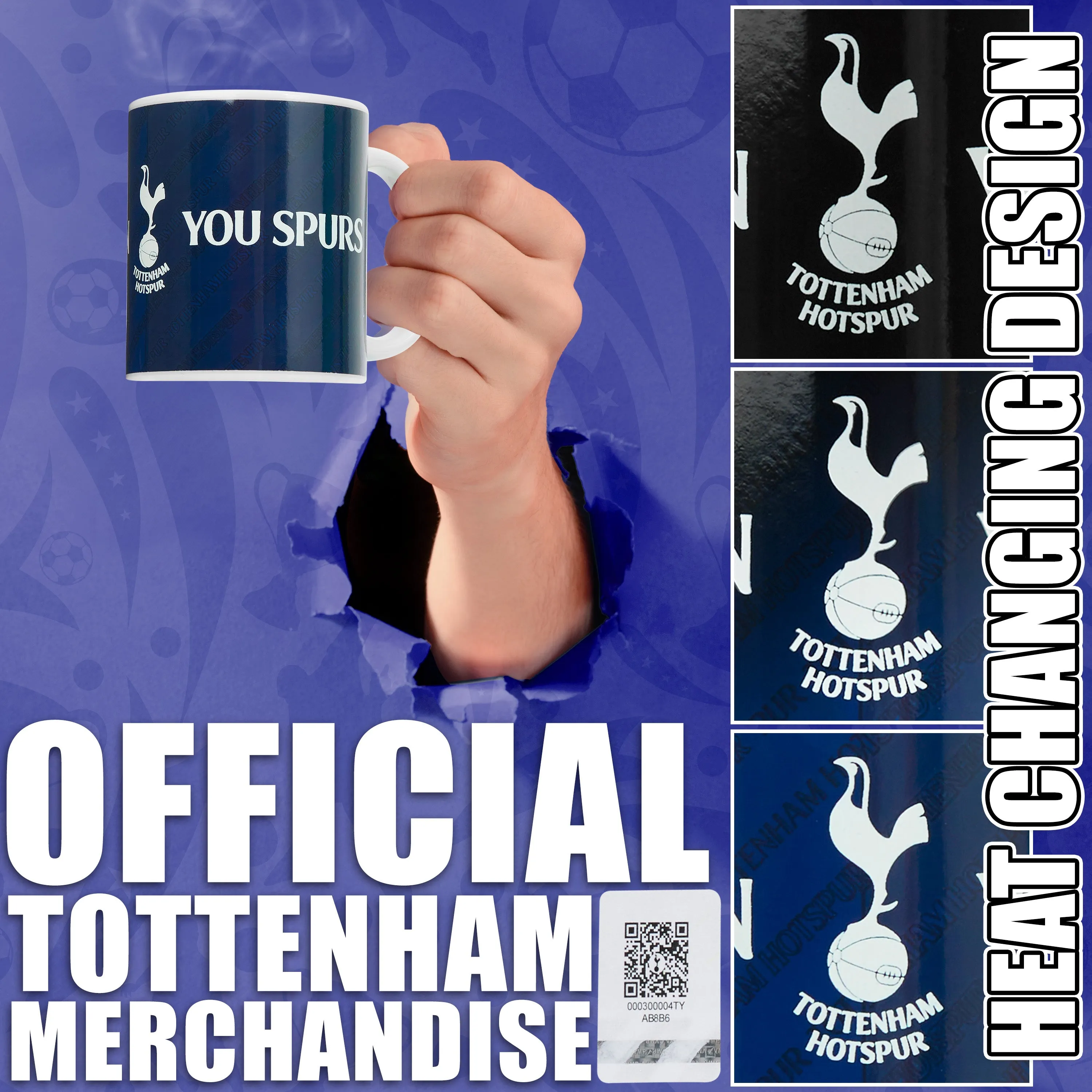 Tottenham Hotspur F.C. Coffee Mug, 320ml Ceramic Heat Colour Changing Mug - Gifts for Him