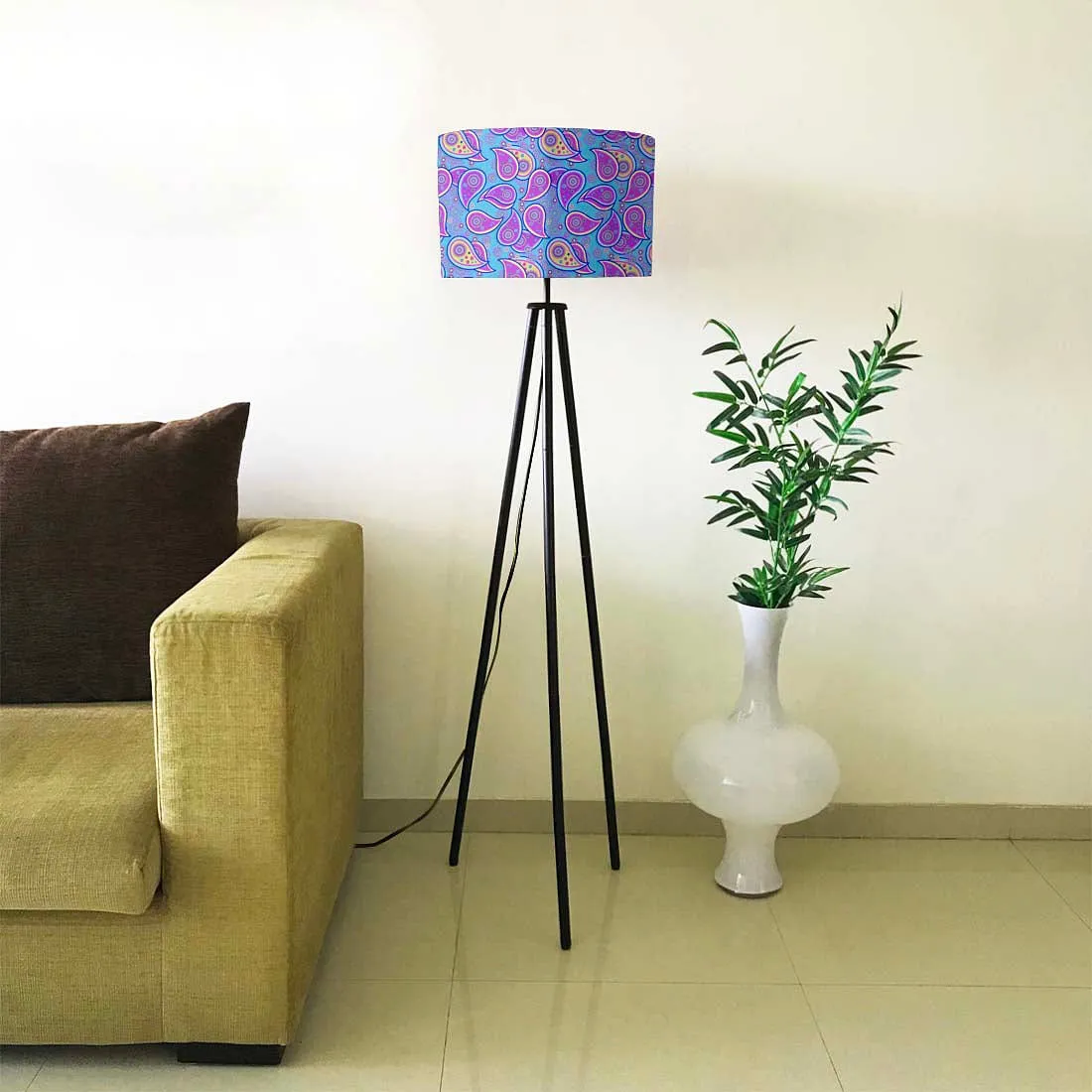 Tripod Floor Lamp Standing Light for Living Rooms -Paisley