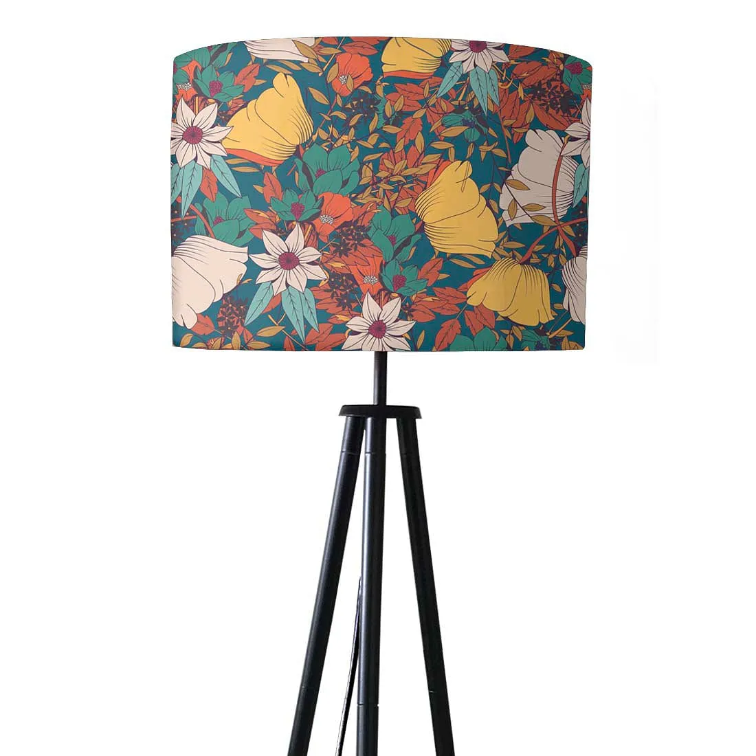 Tripod Standing End Table Floor Lamp - Autumn Leaves