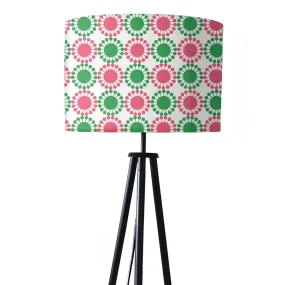 Tripod Standing Floor Lamp -Green Pink Circles