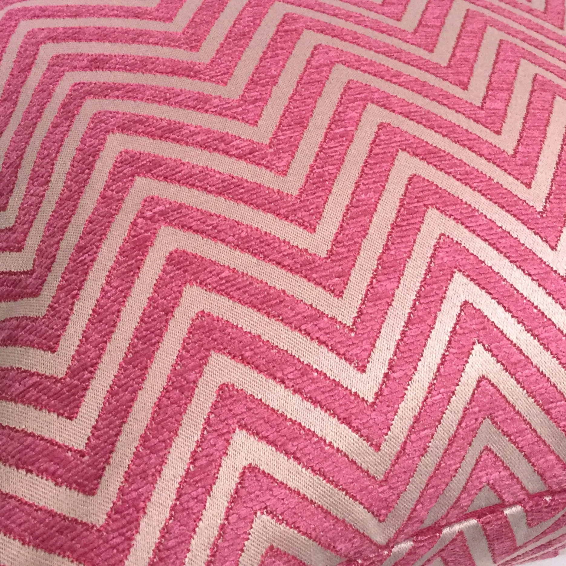 Two Tone Pink Chevron Zig Zag Upholstery Pillow Cover