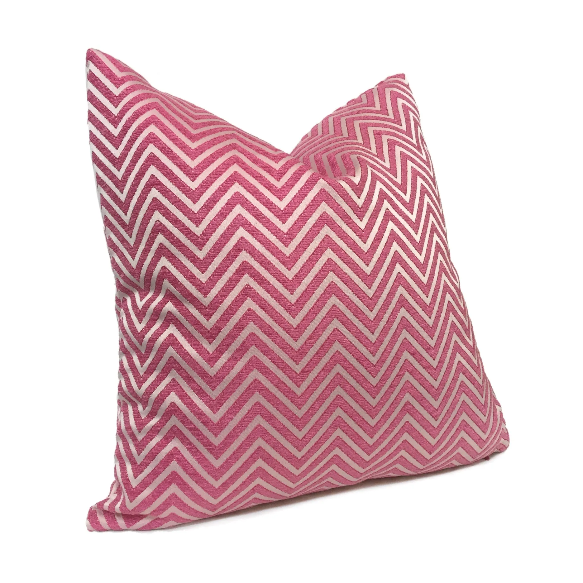 Two Tone Pink Chevron Zig Zag Upholstery Pillow Cover